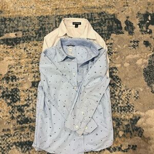 Wonder Nation White and Light Blue Patterned Casual Shirt Lot